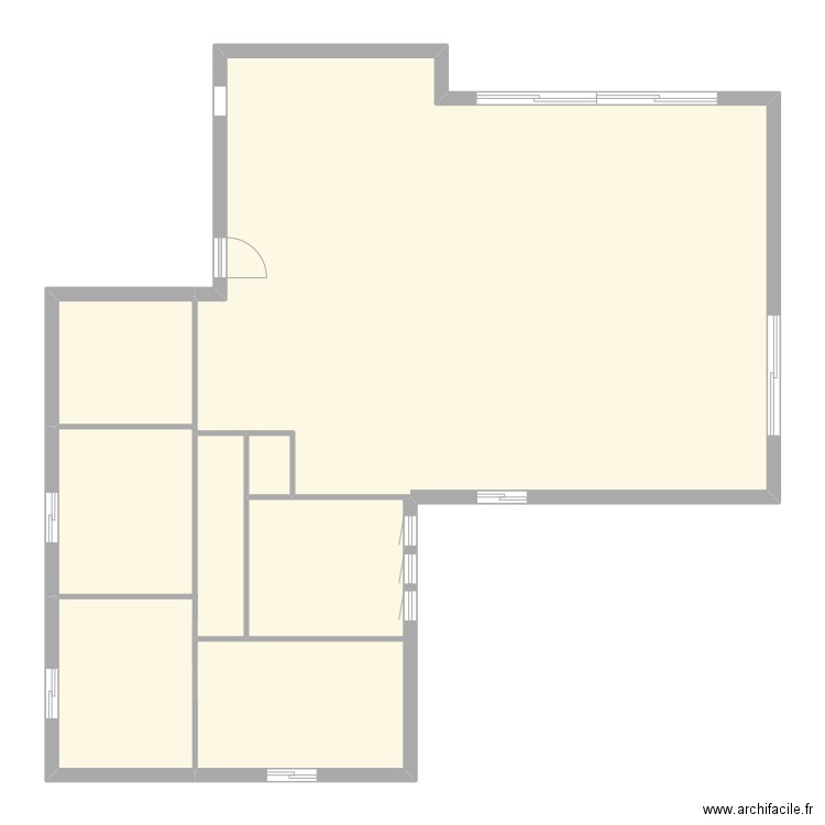 COURSIERES VERGER état initial. Plan de 6 pièces et 135 m2