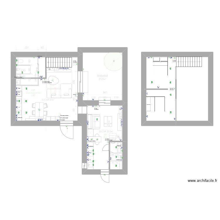Alexis 11 septembre. Plan de 5 pièces et 116 m2