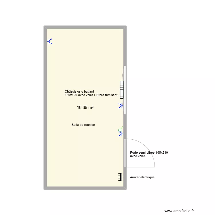 Plan salle de reunion Dubois dewance. Plan de 