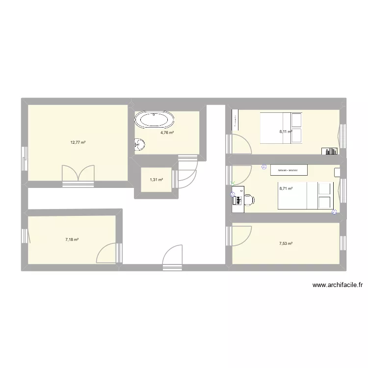 truc de l oral ton babier. Plan de 7  et 50 m²