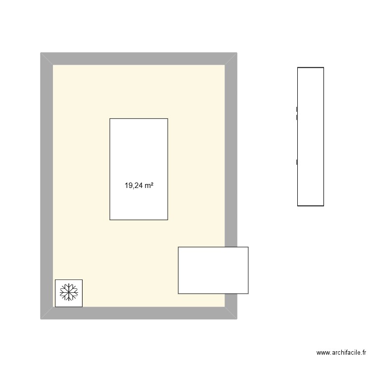 Sous-Sol férolle. Plan de 1 pièce et 19 m2