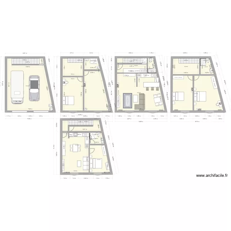projet 15 2 étages. Plan de 11 Pièces et 289 m² projet 15 2 étages. Plan de 11 Pièces et 289 m²