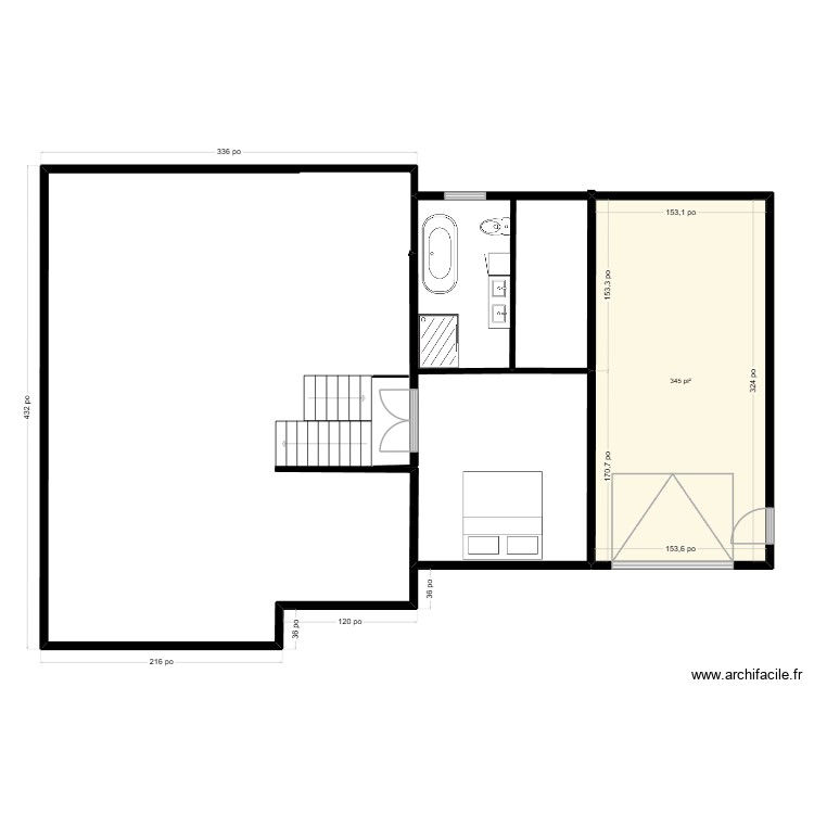 &eacute;tage. Plan de 0 pièce et 0 m2
