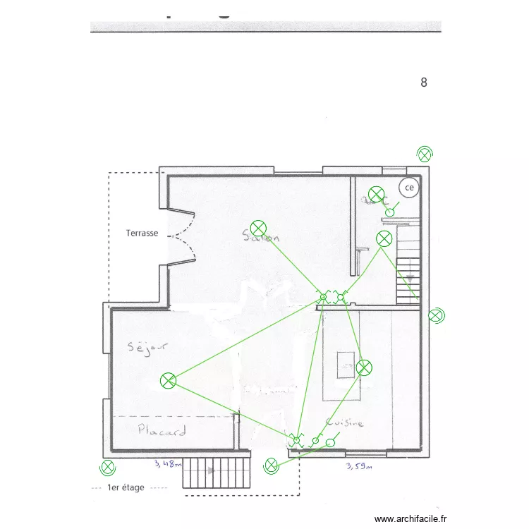 Maison Mousac elec eclairage. Plan de 