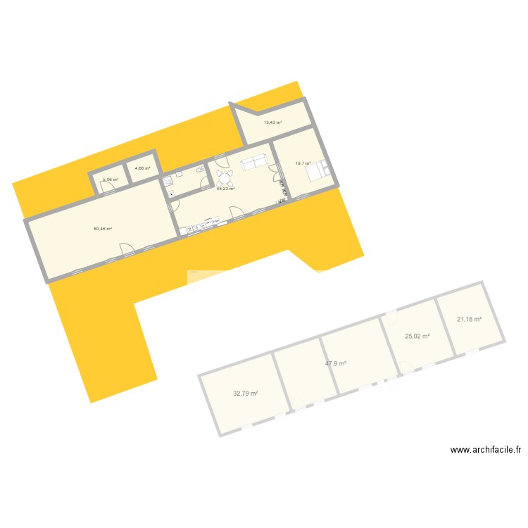 plan maison ludo. Plan de 6 pièces et 152 m2