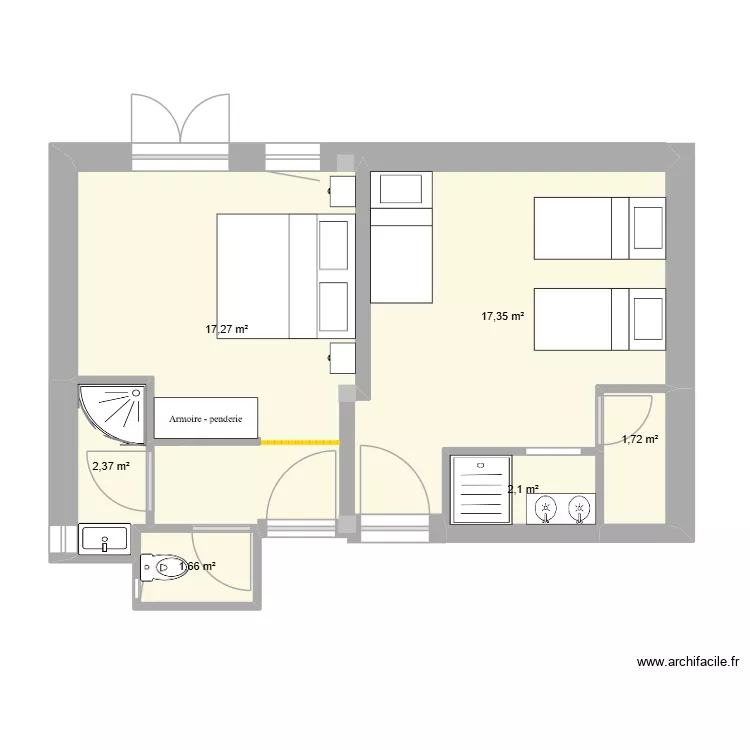 Laurier D/G. Plan de 6 et 42 m² Laurier D/G. Plan de 6 et 42 m²