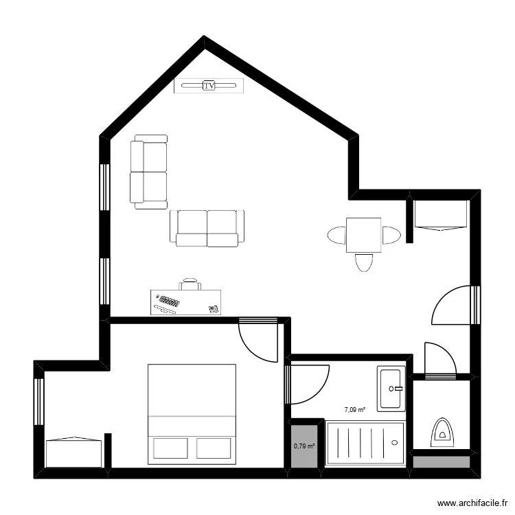 Appartement A24. Plan de 6 et 80 m² Appartement A24. Plan de 6 et 80 m²