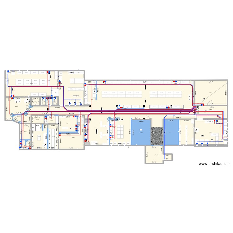 kitchen Tbilisi eau 2. Plan de 23 pièces et 741 m2