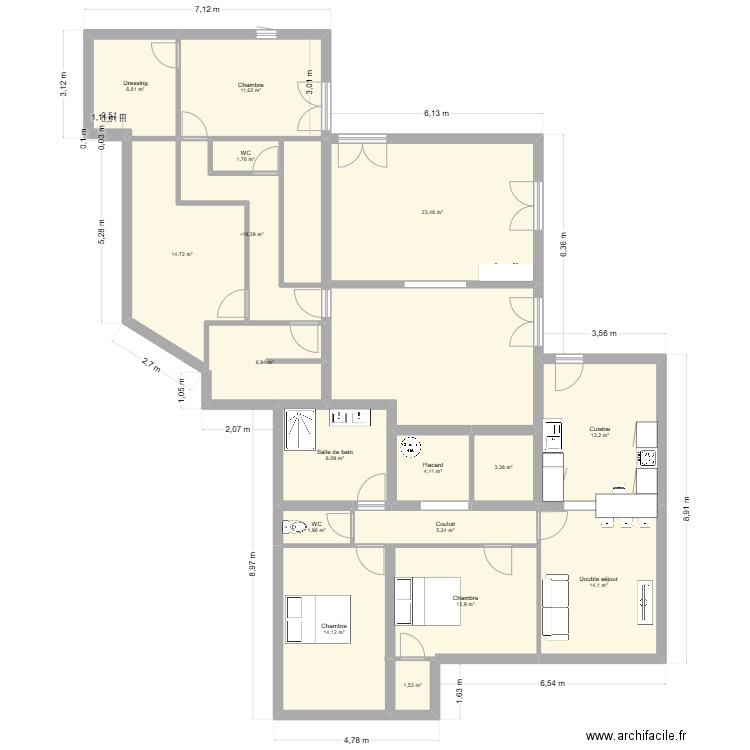LINXE ETAGE BIS. Plan de 17 pièces et 151 m2