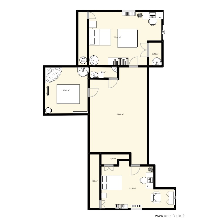 maison. Plan de 8 pièces et 123 m2