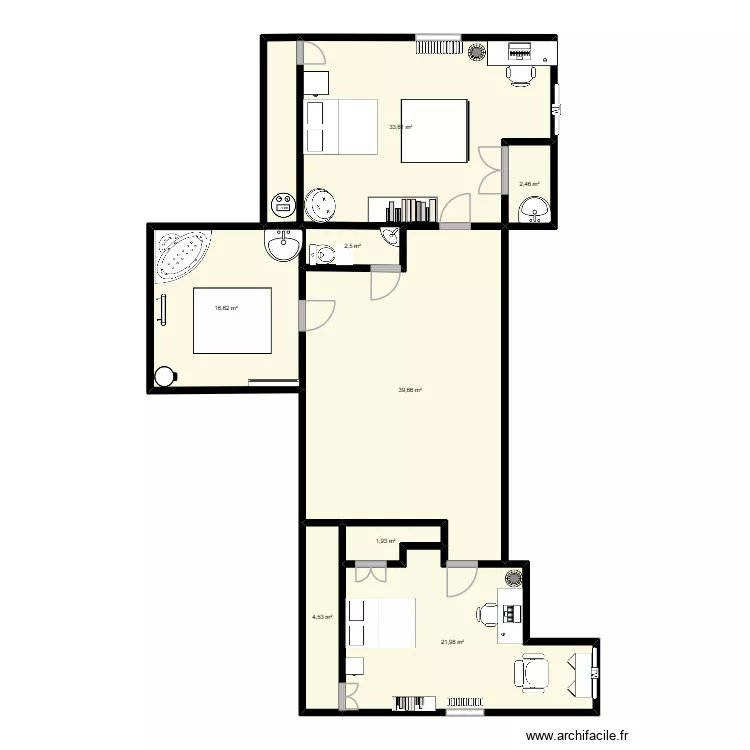 maison. Plan de 8 pièces et 123 m²