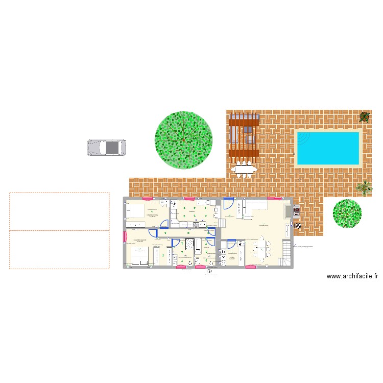 Maison Le Haillan electricien. Plan de 9 pièces et 159 m2