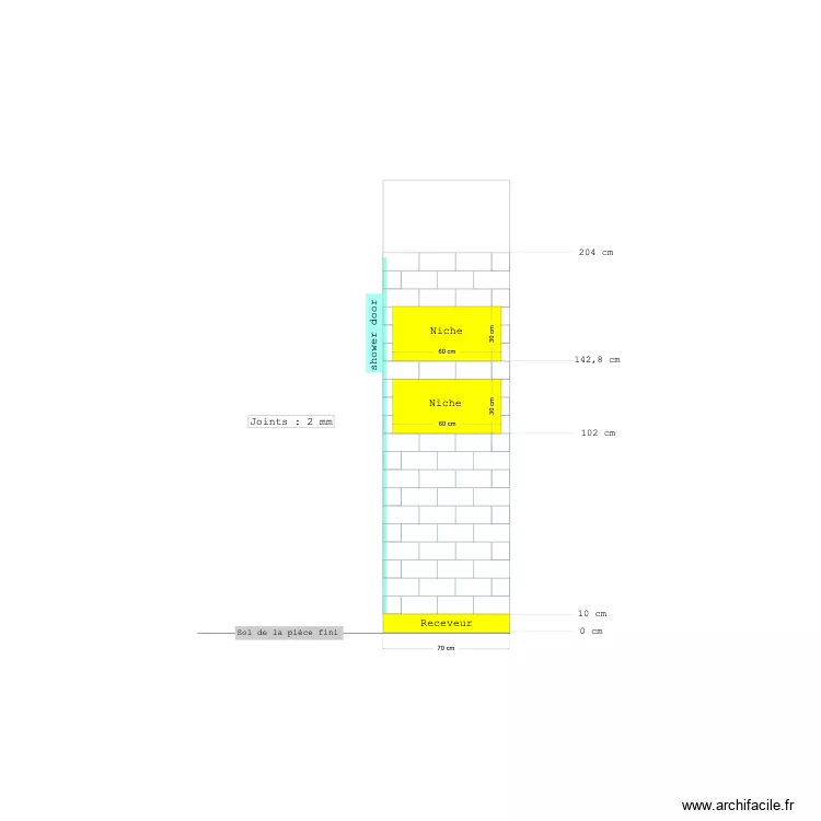 douche picardie calepinage. Plan de douche picardie calepinage. Plan de