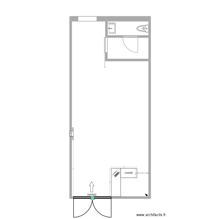 MARINETTE. Plan de 3 pièces et 38 m2