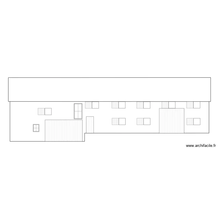 Fa&ccedil;ade ouest avant travaux. Plan de 