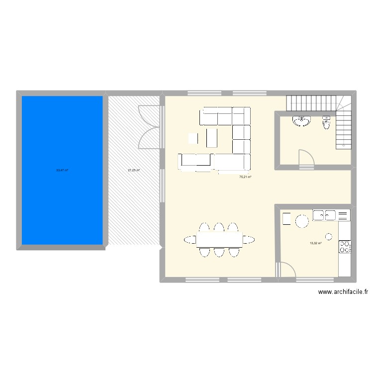 bvkgkhkk. Plan de 4 pièces et 143 m2