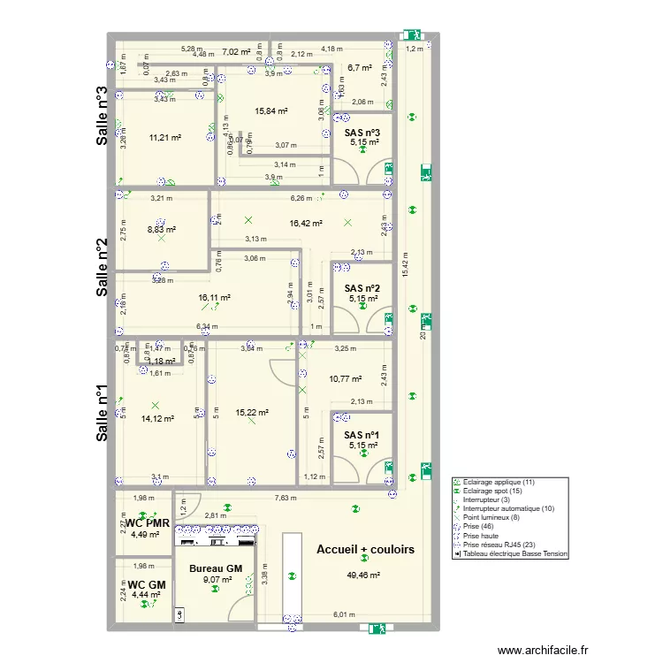 Cote de Jade V2. Plan de 18  et 206 m²