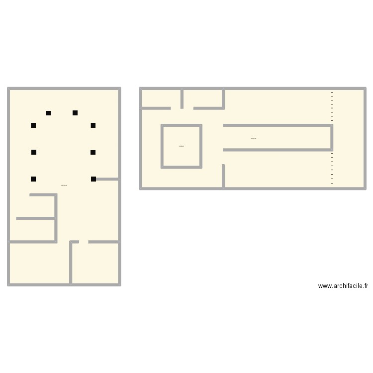 Maison des associations. Plan de 3 pièces et 650 m2