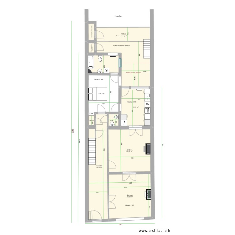 Jean - 56 - Rez d. Plan de 8 pièces et 91 m2