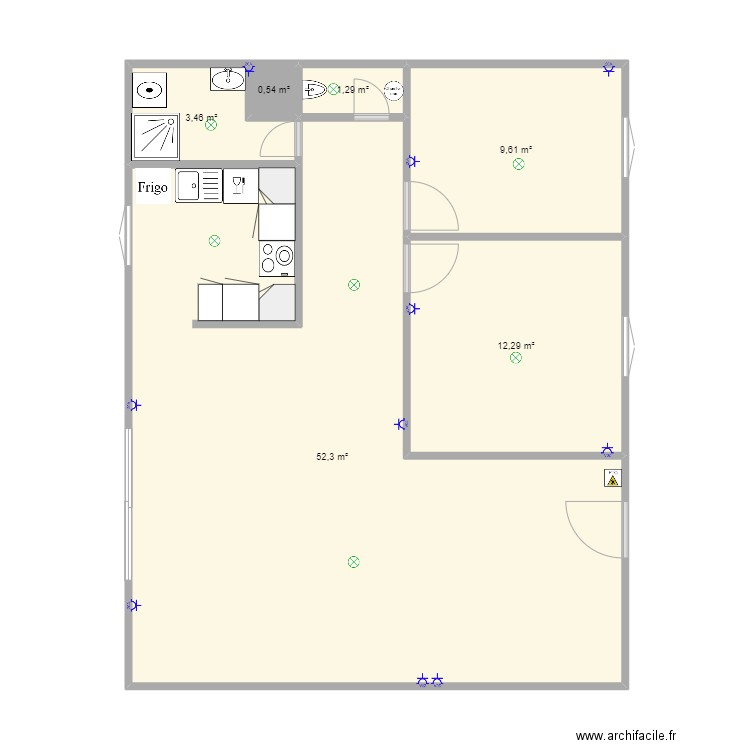 Subligny. Plan de 6 pièces et 79 m2