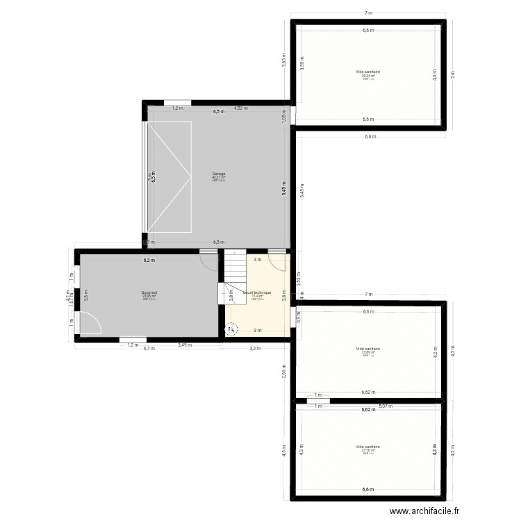 Hommert 1. Plan de 6 pièces et 164 m2