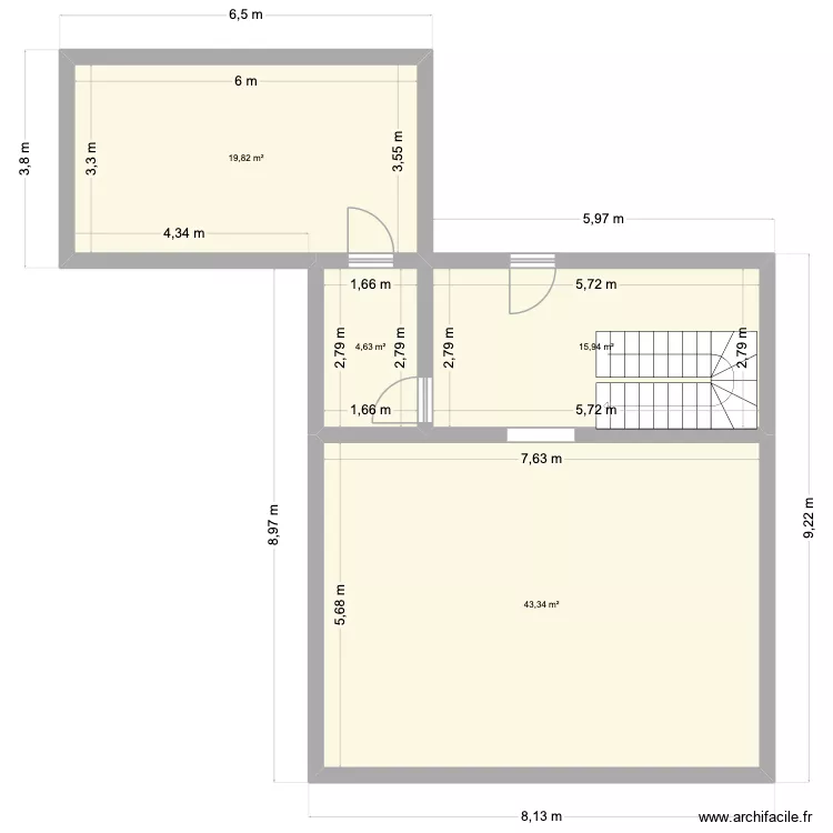 anthy bis. Plan de 4  et 84 m²