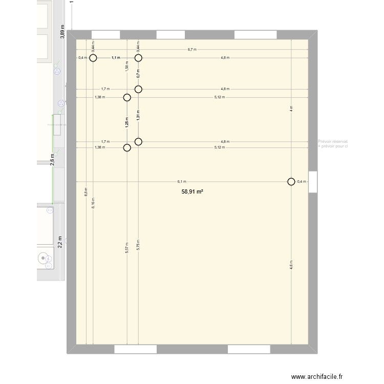 PLAN pour réservations dalles (basé sur mesures réelles sur place). Plan de 15 pièces et 380 m2