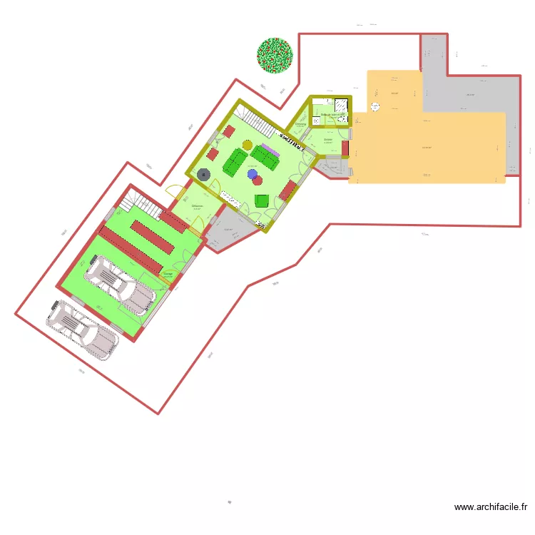 PLAN PC EXT (ENTREE - SDB - PLACARD) + PC GARAGE  2+ SALON + ATELIER) 5. Plan de 