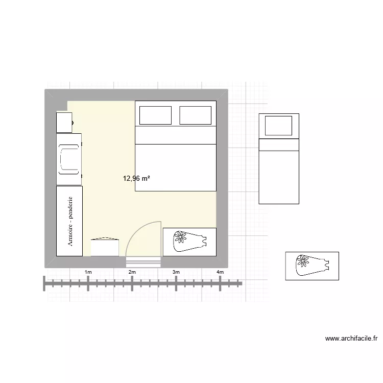 1 22. Plan de 1  et 13 m²