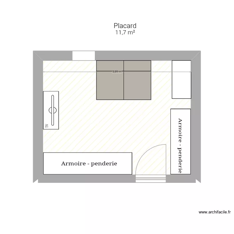 Chambre rose. Plan de 1 Pièce et 12 m² Chambre rose. Plan de 1 Pièce et 12 m²