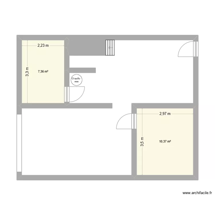 Sous sol. Plan de 2 et 18 m² Sous sol. Plan de 2 et 18 m²