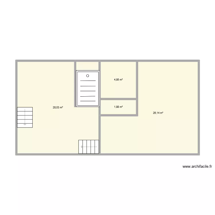 etage 1 piece 2. Plan de 6  et 85 m²