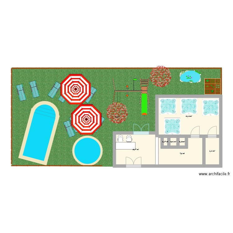 bebe. Plan de 7 pièces et 41 m2