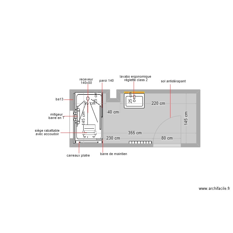 elmouktari. Plan de 1 pièce et 5 m2