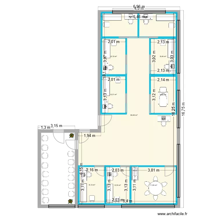 PLAN VELIZY aménagé. Plan de 8 et 167 m² PLAN VELIZY aménagé. Plan de 8 et 167 m²