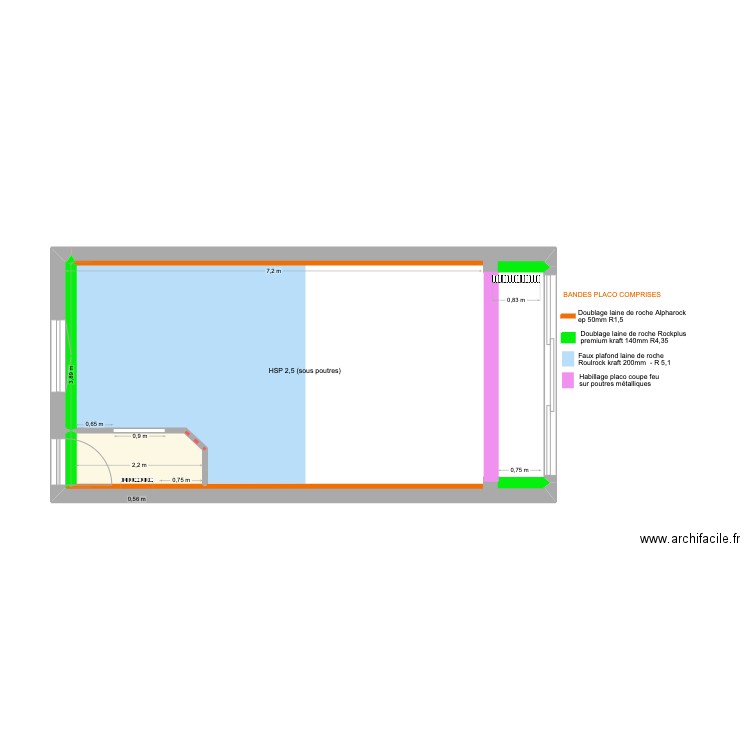 RDC CARNOT PLACO. Plan de 1 pièce et 2 m2