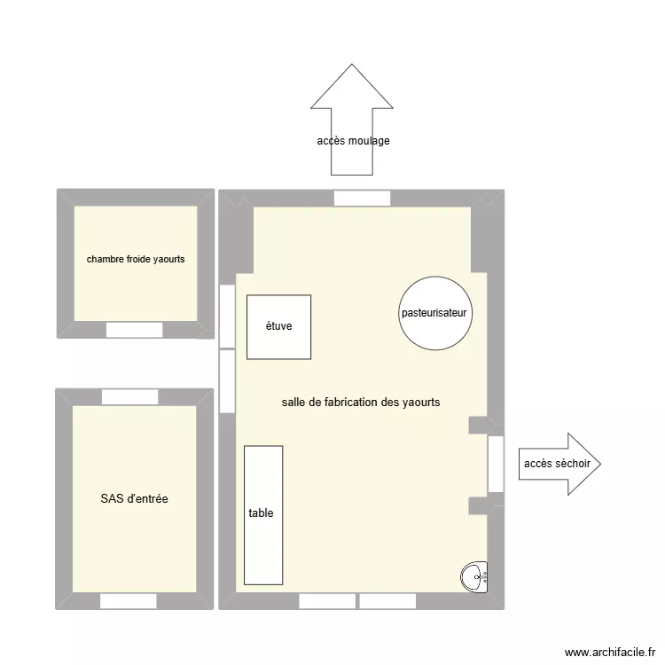 plan salle fabrication yaourts. Plan de 3 et 33 m² plan salle fabrication yaourts. Plan de 3 et 33 m²