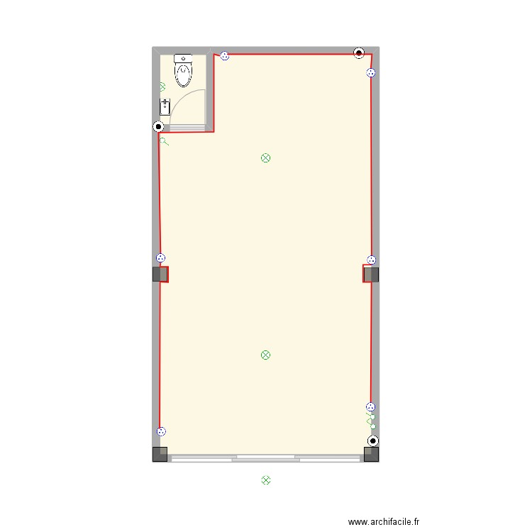  djghader elec. Plan de 2 pièces et 38 m2