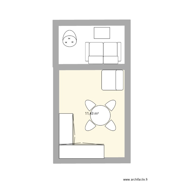 Torn et L. Plan de 1 pièce et 11 m2