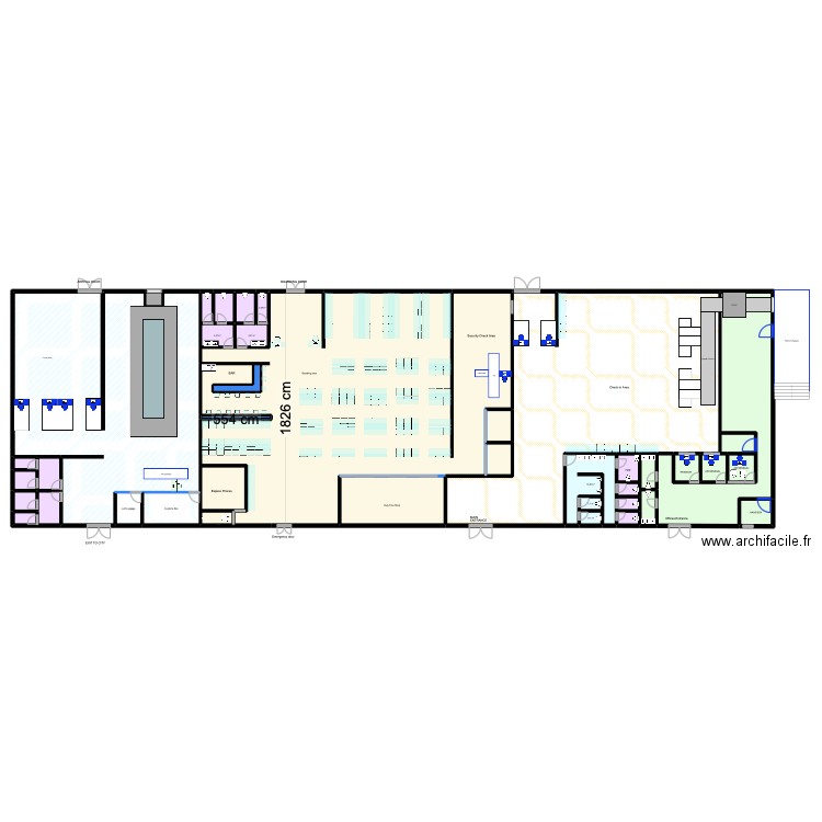 aeroport zig 3 - 6. Plan de 40 pièces et 1057 m2