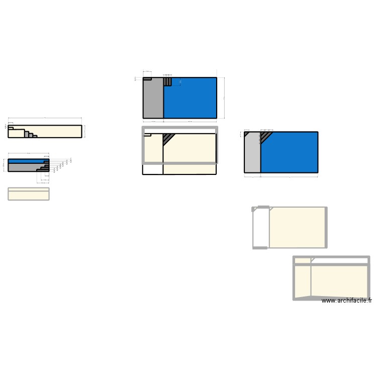Piscine Keks. Plan de 42 pièces et 238 m2