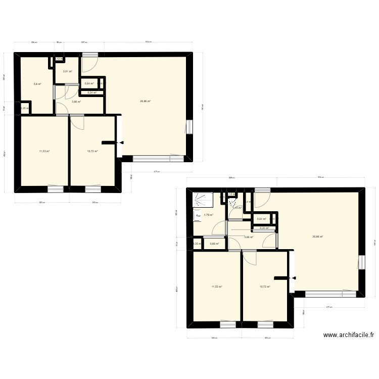APPA. Plan de 25 pièces et 125 m2