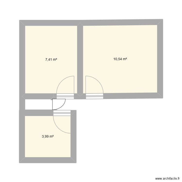 jlb. Plan de 3 pièces et 22 m2