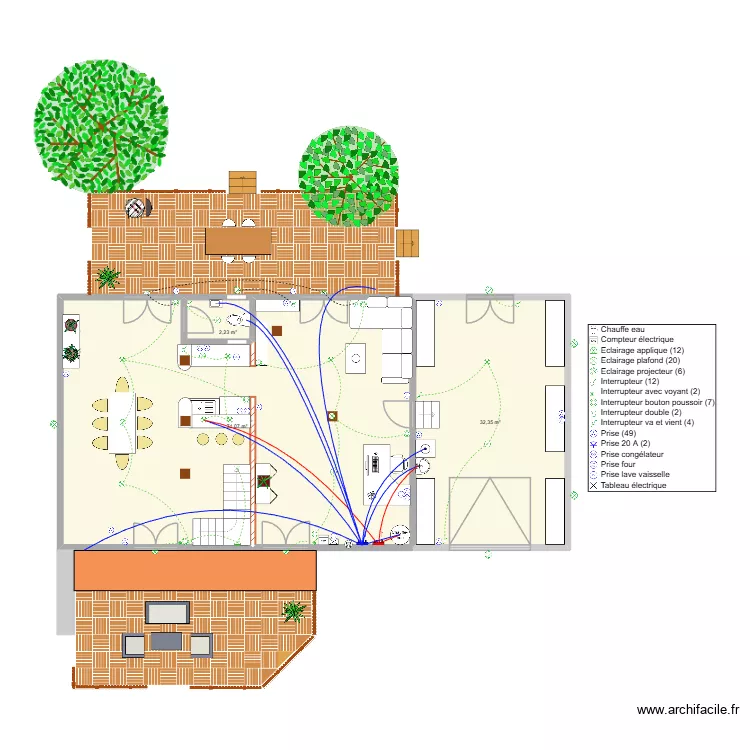 Maison plomberie. Plan de 8  et 189 m²