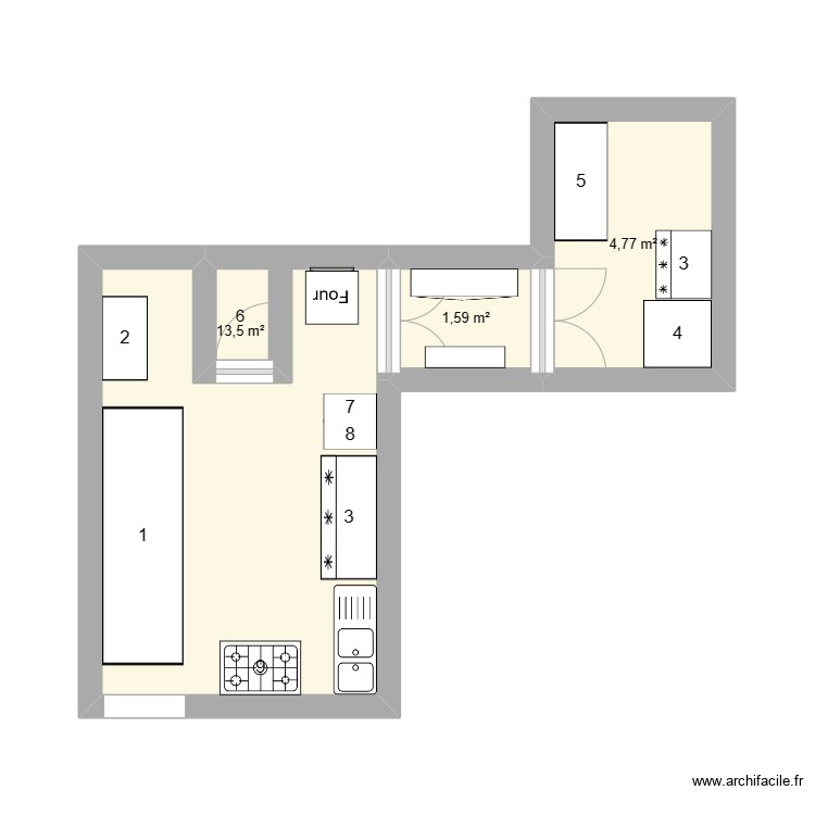 patisserie. Plan de 0 pièce et 0 m2