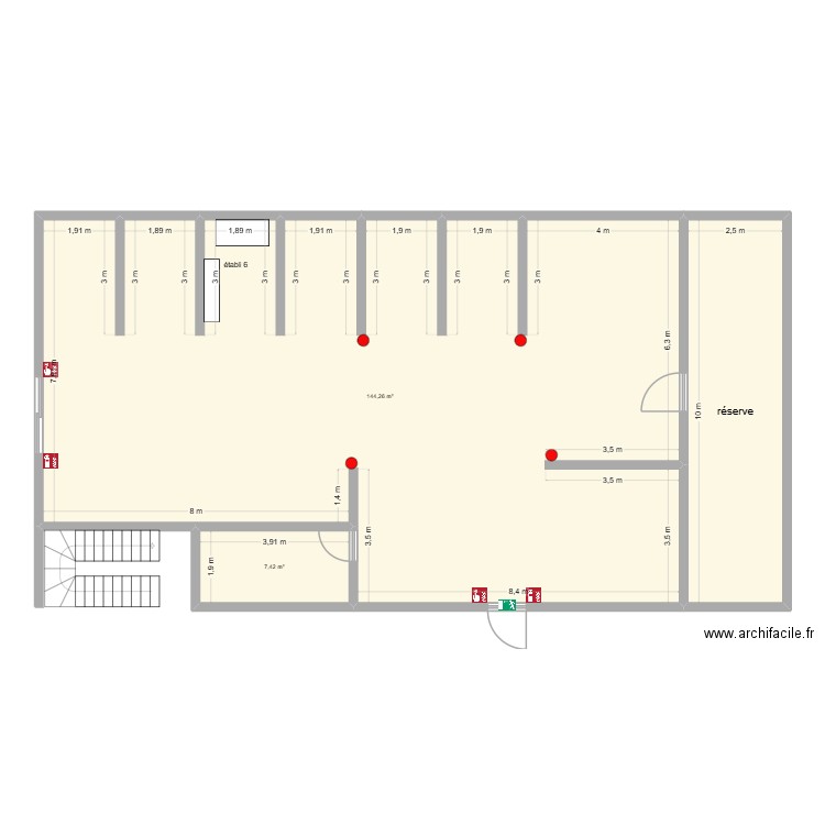 atelier soudure. Plan de 3 pièces et 177 m2