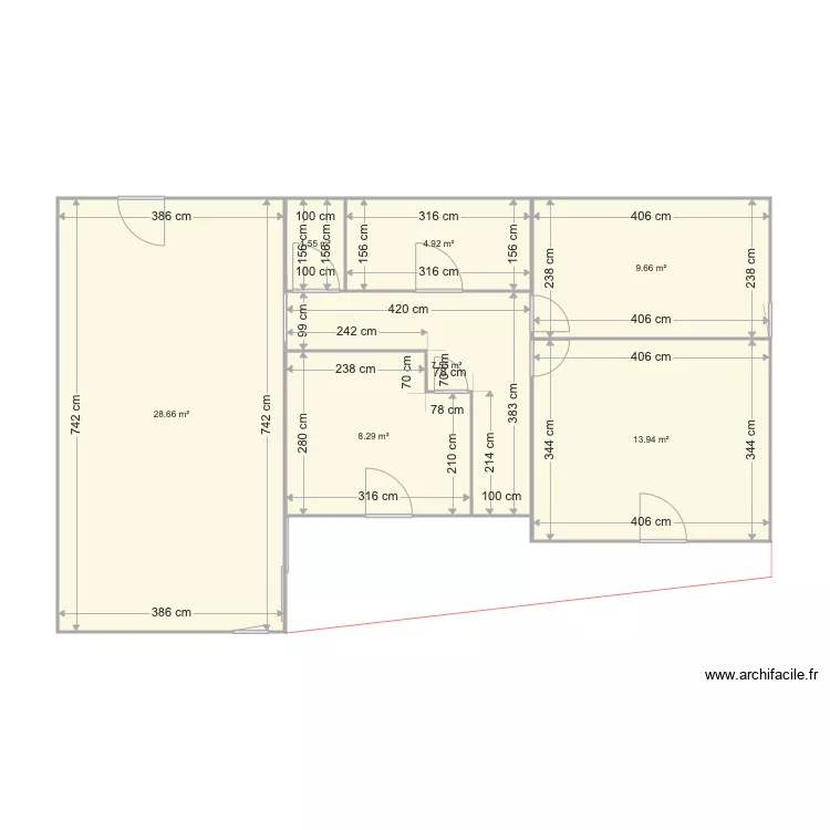 Tour du Roy. Plan de 7  et 75 m²