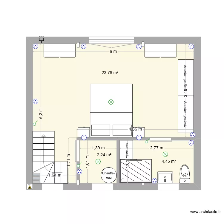 Etage Gauche v4. Plan de 3 et 30 m² Etage Gauche v4. Plan de 3 et 30 m²