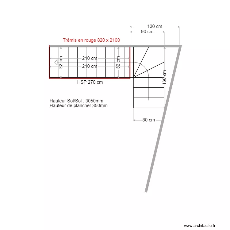 Escalier NEC HABITAT. Plan de 