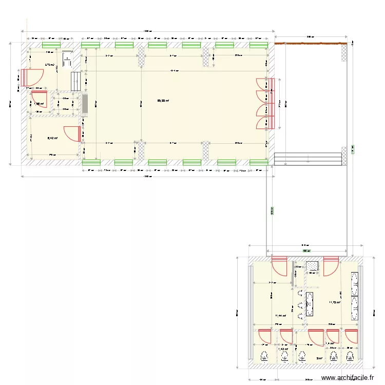 Salle principale peyssac. Plan de 